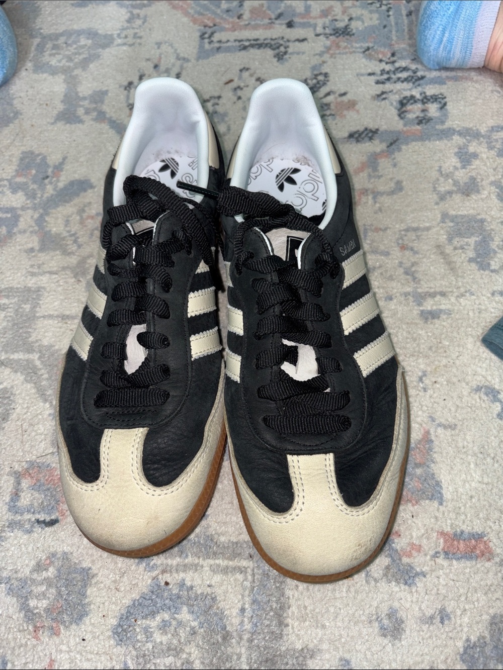 adidas samba  Black & Cream Retro Sneakers size 7.5